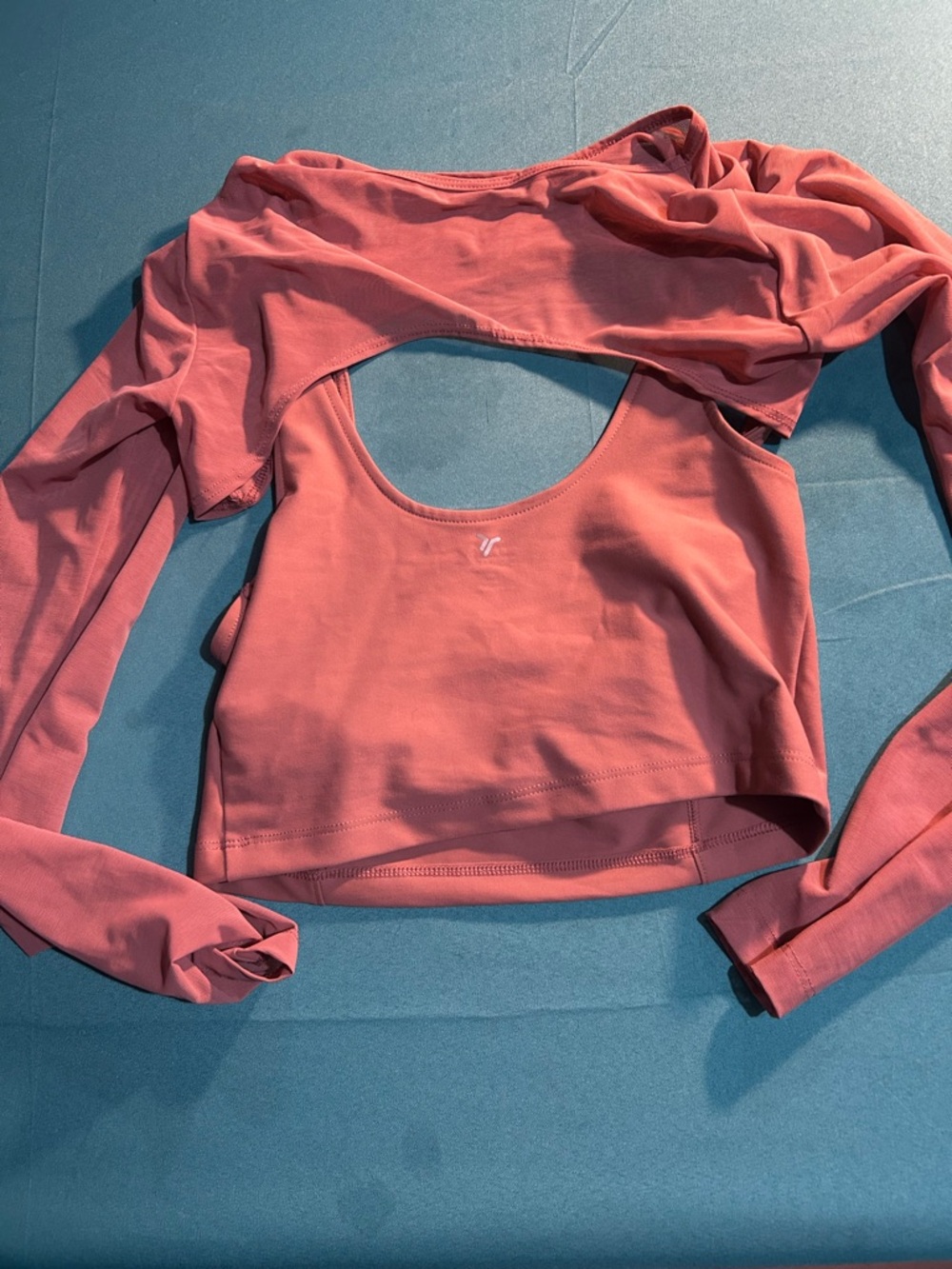Old Navy Rose Pink Long Sleeve Cutout Crop Top